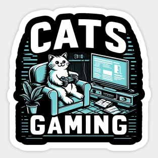 Cats And Gaming For The Cat Lover Gamer Video Game Player Sticker